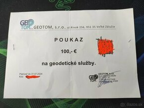 Geodet - 100€ poukážka na GEODETICKÉ SLUŽBY