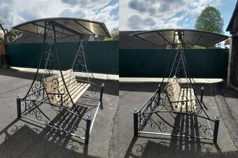 Kovaná záhradná hojdačka pre tri osoby