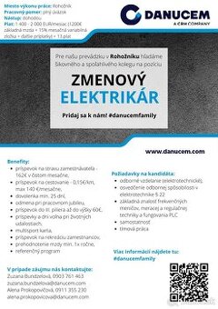 Zmenovy elektrikár §22 - stabilná práca