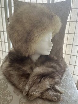 Kožušinová čiapka s golierom - 1