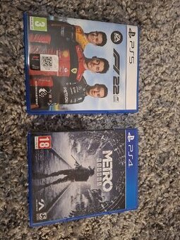 Hry na Playstation F1 22 a Metro EXODUS.
