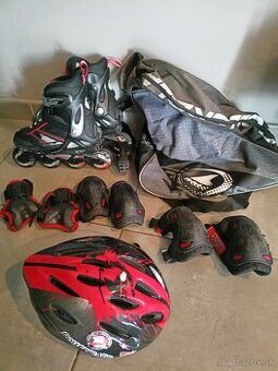 Korčule Rollerblade + prilba, chrániče, vak