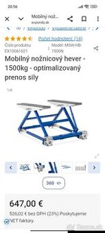 Mobilný nožnicový zdvihák