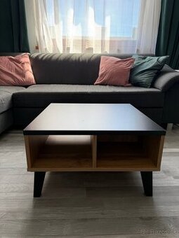 Konferencny stolik dub wotan cierny 60x60x34.5