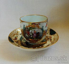 Míšeň, Meissen - malovaný porcelánový šálek