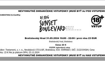 Vstupenky DJ EKG bratislavský hrad