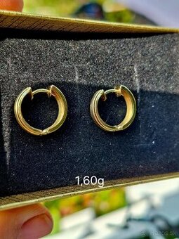 Zlate náušničky 585 krúžok