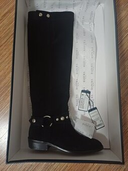 Čierne čizmy z brusenej kože - 1