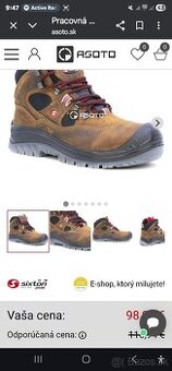Pracovná obuv, pracovné topanky S3