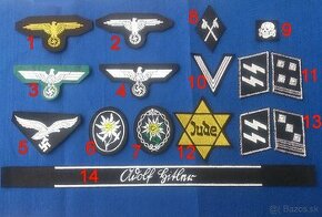 nemecké insignie na uniformu, nášivky