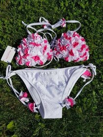 Relleciga 3D perleťové bielo ružové dámske plavky