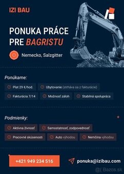 Ponuka práce Nemecko-bagrista