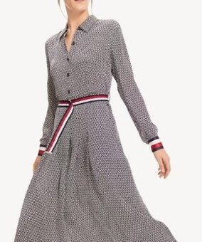 TOMMY HILFIGER MONOGRAM luxusne dlhe damske saty S/M