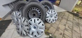 Plechové disky + zimné pneu + puklice Ford