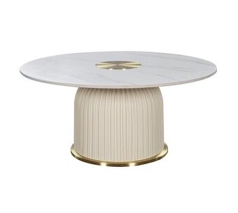 NOVÝ Zlatý konferenčný stolík Premium s kamennou doskou v mr