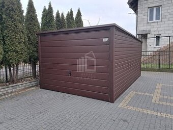 Plechová garáž 3x5, spád strechy dozadu, farebné prevedenie