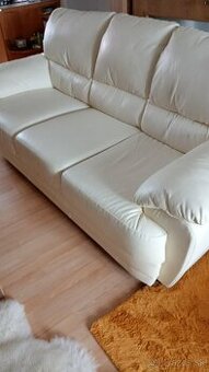 Kožená sedačka a taburetka