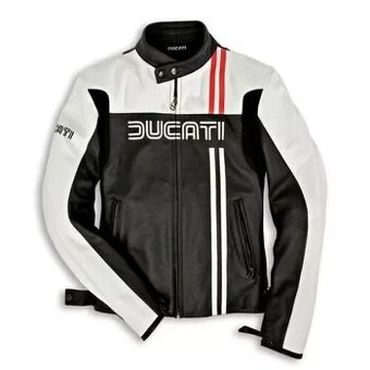 Ducati-Moto-Kožená Bunda 3 Colour Stripes Osobne Aj Poštou