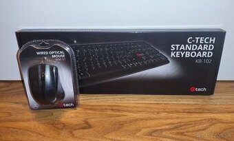 C-TECH KB-102 klávesnica a myš,USB,káblová,nová,výhodná cena