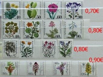 Známky - flóra bez pečiatky