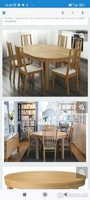 Drevený veľký masívny stôl - rozkladací IKEA - 1