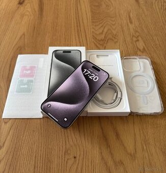 iPhone 15 Pro 128 gb White Titanium v záruke + príslušenstvo