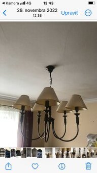 Luster a 2 nástennými lampami