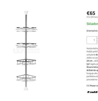 Teleskopicka rohova polica do sprchy