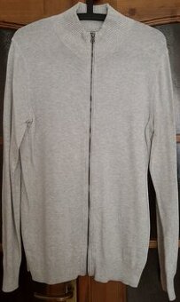 Pánsky sveter na zips Sonoma sivý veľkosť S