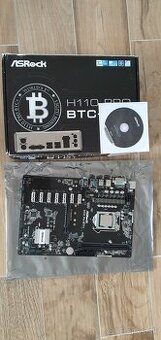 zakladna doska Asrock H110 pro btc+ a príslušenstvo