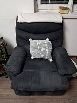 Polohovacie kreslo cierne - 1