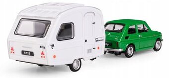 Fiat 126 + Niewiadow N250C 1:43 colorfull