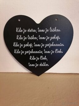 Handmade dekoračná tabuľka "láska, Boh"