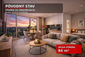 Na predaj priestranný 3-izbový byt v pôvodnom stave v Michal