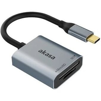 AKASA SD a microSD USB C čítačka kariet/AK-CR-10BK