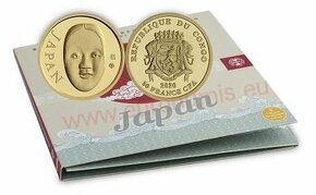 Zlatá minca 1/10oz Rituálne masky Japonsko 2020