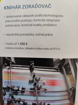 Do polygrafickeho Priemyslu v Bratislave hľadáme nasledoície
