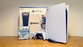 PlayStation 5 + 2 hry + DualSense, výborný stav