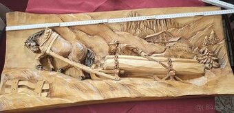 Dreveny obraz vyrezavany