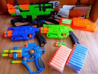 NERF puška a pištole na penové náboje
