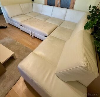 Bielka kožená sedacia súprava gauč  HAMMER