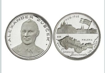 Strieborná pamätná medaila Alexander Dubček-1968
