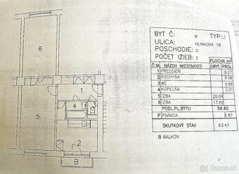 Tehlový 2 izbový, blízko Centra, Hlinkova, OV, balkón, voľný