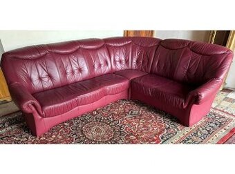 Luxusní rohová kožená sedací souprava, 3034