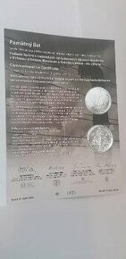 10 euro Auschwitz, Birkenau pamätný list
