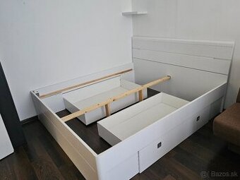 Posteľ MARS s LED osvetlením, 140×200cm, biela - 1