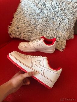 Nike Air Force 1 Low bielo - červene (veľkosť 43)