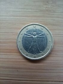 Vzácna jednoeurová mince z roku 2002, ktorá je zle razená.