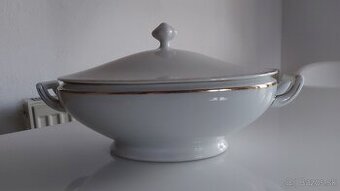 Oválna porcelánová polievková misa+pokrievka 2L - 35x22x11
