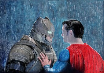 ''Batman vs Superman'' - Hyperrealistická kresba